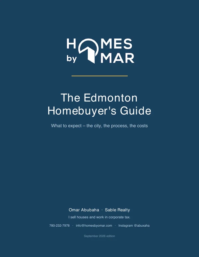 Cover of The Edmonton Homebuyer’s Guide by Omar Abubaha, Sable Realty — September 2026 edition